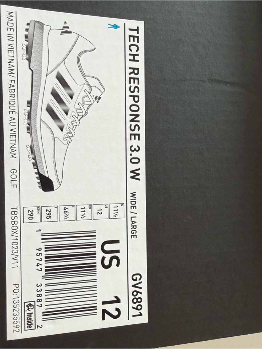 GOLF SHOES - Brand new! adidas Men's Golf Shoes White with Black Accents 12 WIDE